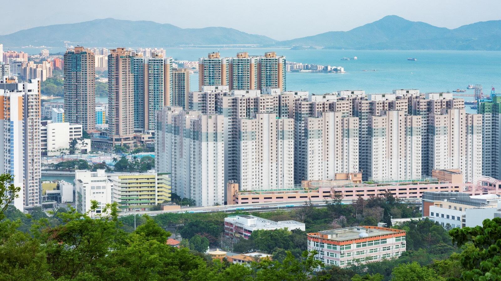Aerial view of Tuen Mun city in Hong Kong