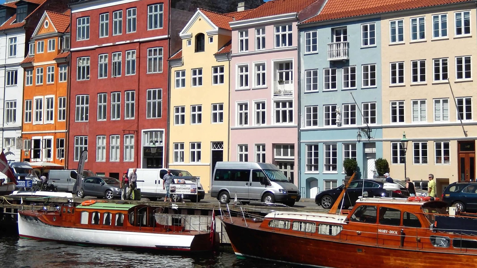European city with buildings and river