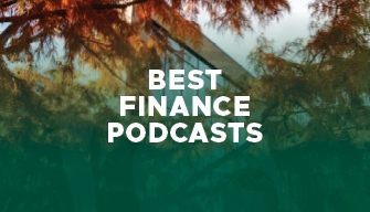 Best finance podcasts overlaid on a Fall scene