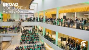 Minskoff Pavilion Ribbon Cutting Broad Zoom background