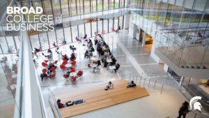 Looking down the Grand Staircase inside the Minskoff Pavilion Broad Zoom background