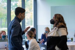 Students were able to have one-on-one conversations with Dalana Brand at the college’s inaugural teach-in.