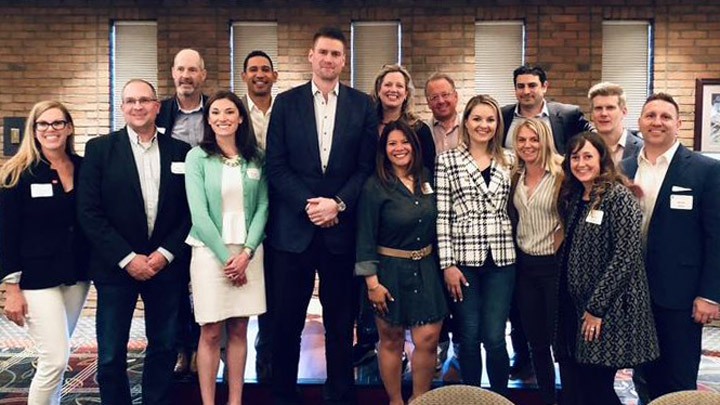 A group of Broad Executive MBA alumni at an event.