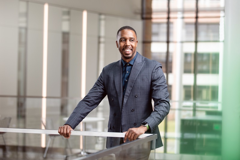 Kevin Jackson professional headshot in the Minskoff Pavilion