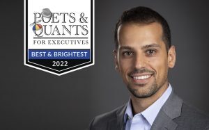 Al Makke headshot with Poets&Quants for Executives Best & Brightest 2022 logo
