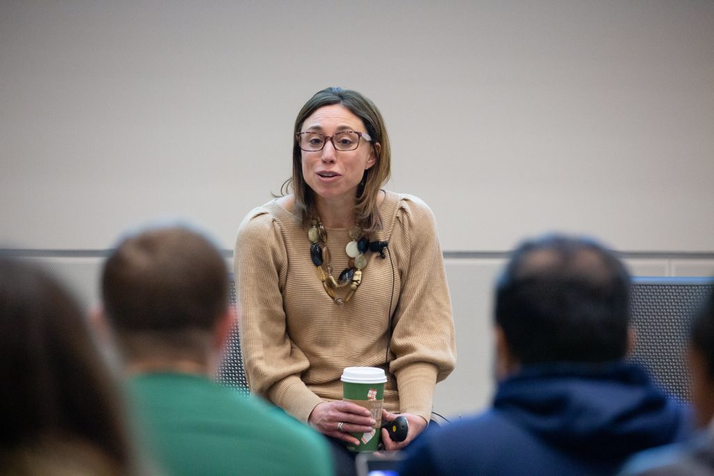 Jennifer Holahan speaks to Broad MBA students about business development strategy