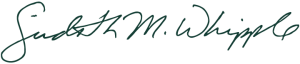 Interim Dean Judith Whipple's signature
