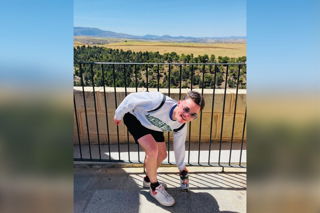 Carlos Conrad poses for a picture while abroad in Spain.