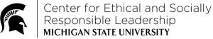 The logo for Center for Ethical and Socially Responsible Leadership at Michigan State University.