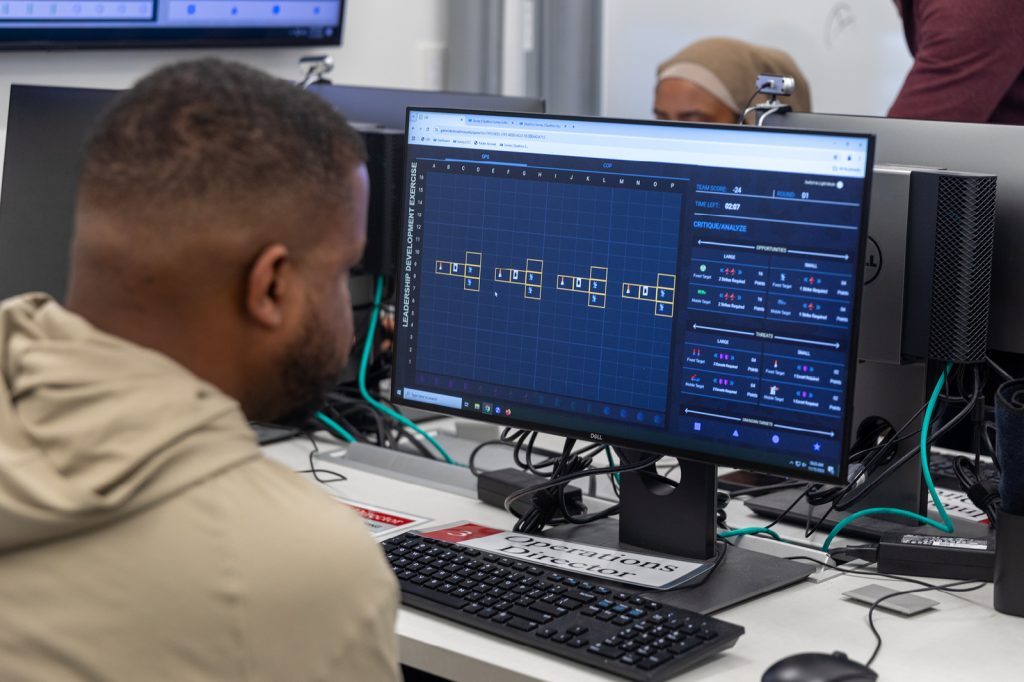 Student working at computer
