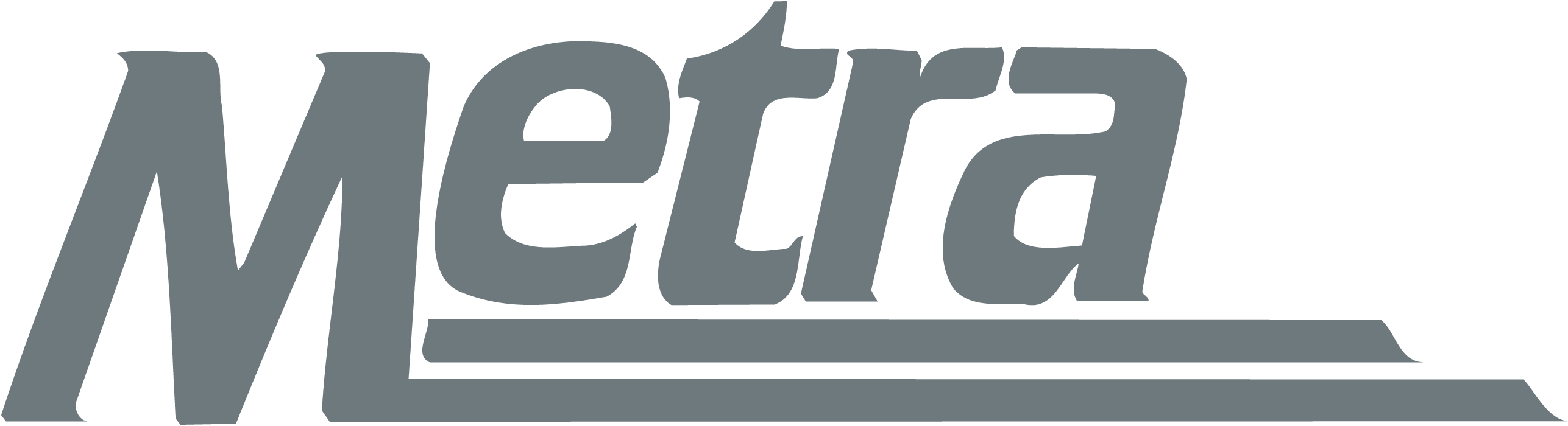Metra Rail System Logo in grayscale