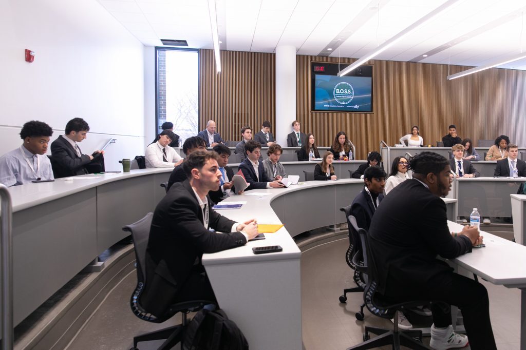 Students sit in classroom