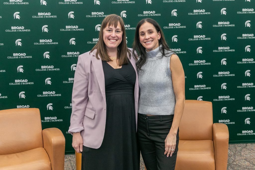 Beth Hammond and Kara Goucher smiling