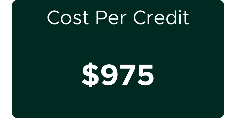 Master's in Financial Planning & Wealth Management Cost Per Credit: $975