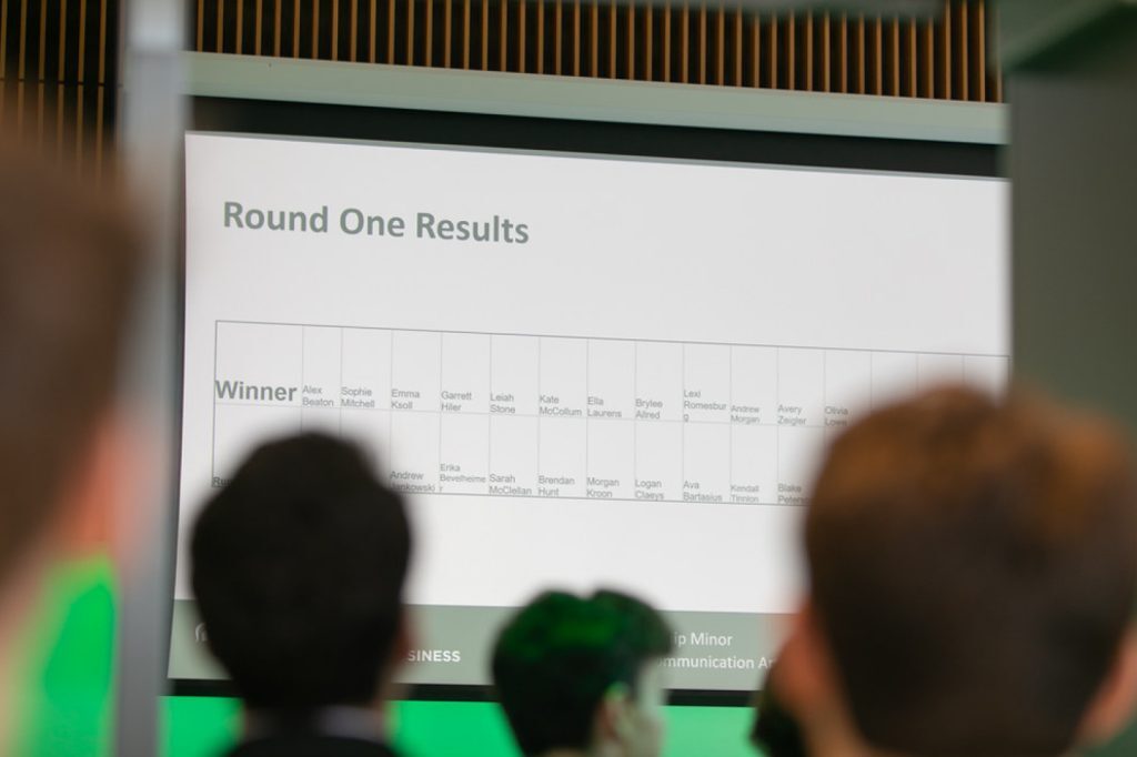 Participants seeing Round One competition results