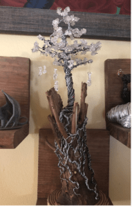 Piece of art resembling a tree