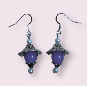 Pair of purple earrings
