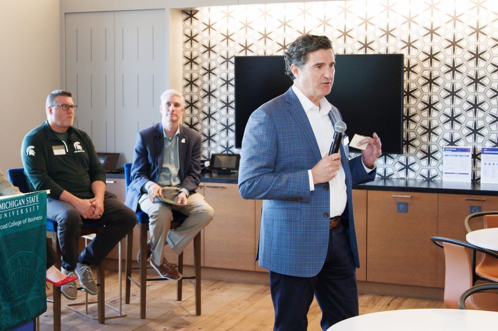 Jeff King speaking to event attendees