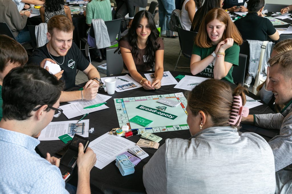 Students playing Broad-opoly