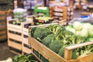 Produce in a warehouse 