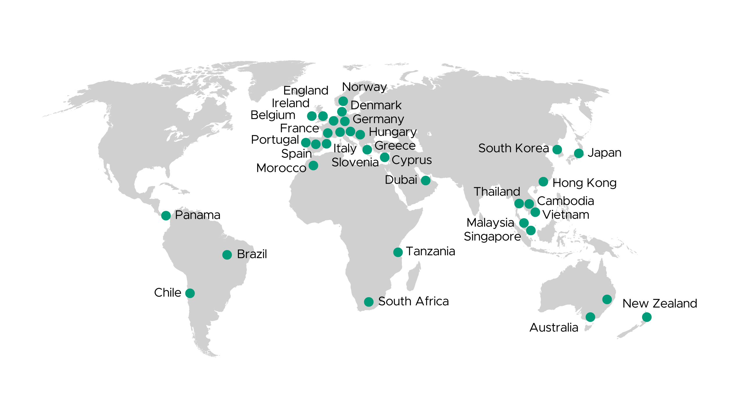 Map of World where where we have programs