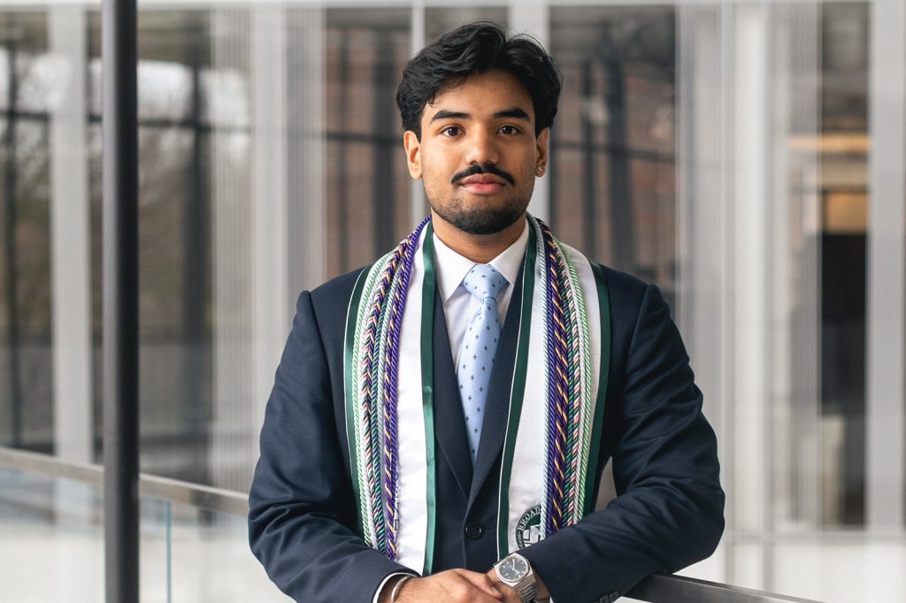 Samarth Shandillyah wearing graduation cords