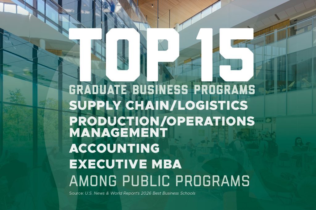 Top 15 graduate business programs, supply chain/logistics, production/operations, management, accounting, executive MBA among public programs
