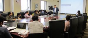 Tim Rey, director of advanced analytics for Steelcase, addresses S. P. Jain students attending the business analytics intensive program.