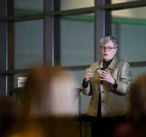 President Simon at Advancing Women in Business.