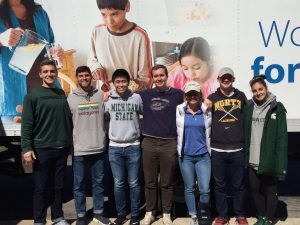 FMI students who distributed food for the Greater Lansing Food Bank
