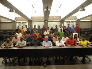 All of the SPJIMR students pose for a picture in a classroom on MSU's campus