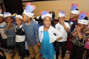 A group of excited students