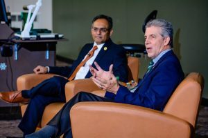 Gupta and Menear's engaging conversation welcomed commentary and discussion with students.