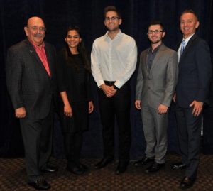 The MSU students who attended the summit pose for a picture with alumni and University of Memphis students