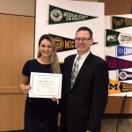 FEI 2018 Undergraduate Academic Achievement Award Recipient Greer Clausen with Professor Stephen Schiestel.