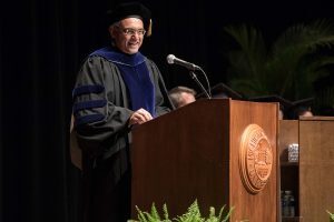 Dean Sanjay Gupta addresses graduates