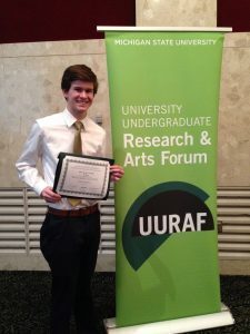 Jimmy Anders won the best oral presentation award in the Business category