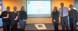 Broad College Executive MBA students at their brand positioning plan presentation to Biggby Coffee officials earlier this year