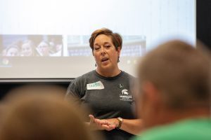 Kristin St. Marie, assistant director of Broad College open enrollment Executive Development Programs. Photo by Jeff Seguin