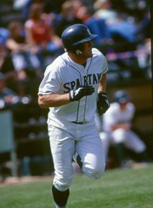 Chris McCuiston in his Spartan baseball days. Photo courtesy MSU Athletic Communications