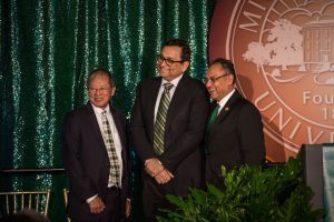 From left to right: Glenn Omura; Manoj Saxena; and Sanjay Gupta. Photo by Kasra Raffi