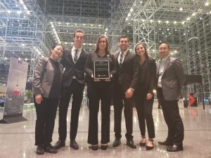 From left to right: Associate Professor JaeMin Cha, Jake Davidson, Mackenzie Sappe, Jason Klee, Morgan Wheeler, and Associate Professor Seung Hyun (James) Kim. Photo courtesy JaeMin Cha