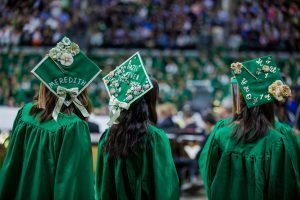 Broad College Students walking up to receive their diplomas - Spring 2109 Broad Commencement 