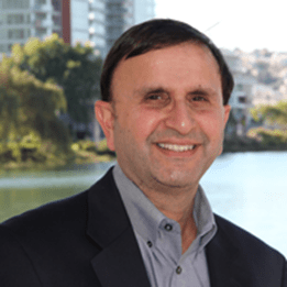 Professional headshot of Pete Godbole (MBA ’90), the chief financial officer of Hearsay Systems