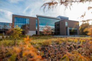 View of the landscaping behind the Minskoff Pavilion