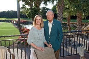Robert and Anna Lou Schaberg pictured outside on a patio